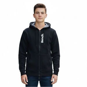 Bench Teen Boy Hoodie Jacket, Size 15/16, Black, Preloved